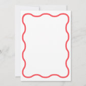 Koraal Golvend Retro Trouw Uitnodiging (Achterkant)