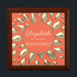 Koraal Goud Bruidsmeisje voorstel Box Cadeaudoosje<br><div class="desc">Eenvoudige,  moderne,  elegante,  koraal bruidsmeisje voorstel doos met abstracte faux gouden zonvormige ornament. Perfecte keuze voor hedendaagse zomerbruiloften!</div>
