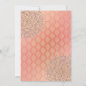 Koraal Goud Lavendel Marokkaans Arabisch Vrijgezel Kaart (Achterkant)