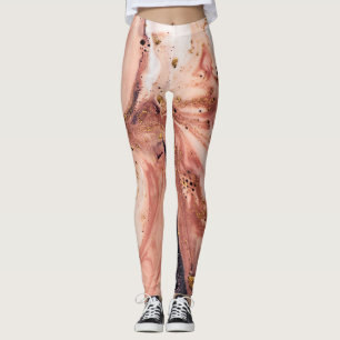 Koraal Goud Markeren: Natuurlijk Patroon Leggings