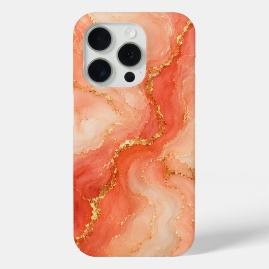 Koraal Goud Marmer Rivier Abstract Case-Mate iPhone Case (Achterkant)