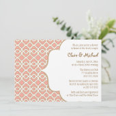 Koraal Goud Marokkaanse Koppels Huwelijksdouche Kaart (Staand voorkant)