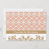 Koraal Goud Marokkaanse Koppels Huwelijksdouche Kaart (Achterkant)