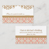 Koraal Goud Marokkaanse Trouwtafel Plaats Plaatskaartje (Voorkant / Achterkant)