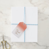 Koraal & Goud Moderne Bruiloftsshower Feest Glamou Cadeaulabel (Met Touw)