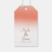 Koraal & Goud Moderne Bruiloftsshower Feest Glamou Cadeaulabel (Achterkant)