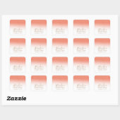 Koraal & Goud Moderne Bruiloftsshower Feest Glamou Vierkante Sticker (Vel)