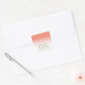 Koraal & Goud Moderne Bruiloftsshower Feest Glamou Vierkante Sticker (Envelop)