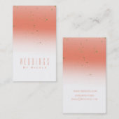 Koraal & Goud Sinaasappel Modern Glam Chique Glamo Visitekaartje (Voorkant / Achterkant)