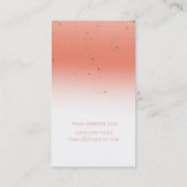 Koraal & Goud Sinaasappel Modern Glam Chique Glamo Visitekaartje (Achterkant)