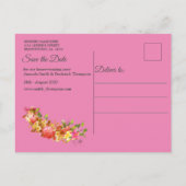 Koraal, gras en pony-roze bloei aankondigingskaart (Achterkant)