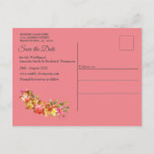 Koraal, gras en pony-roze bloei aankondigingskaart (Achterkant)