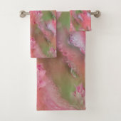 Koraal, gras en pony-roze bloei bad handdoek (Insitu)