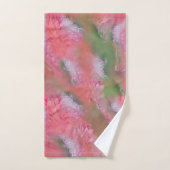 Koraal, gras en pony-roze bloei bad handdoek (Handdoek)
