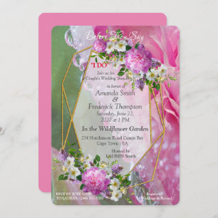 Koraal, gras en pony-roze bloei kaart