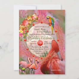 Koraal, gras en pony-roze bloei kaart