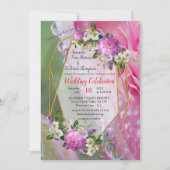 Koraal, gras en pony-roze bloei kaart (Voorkant)