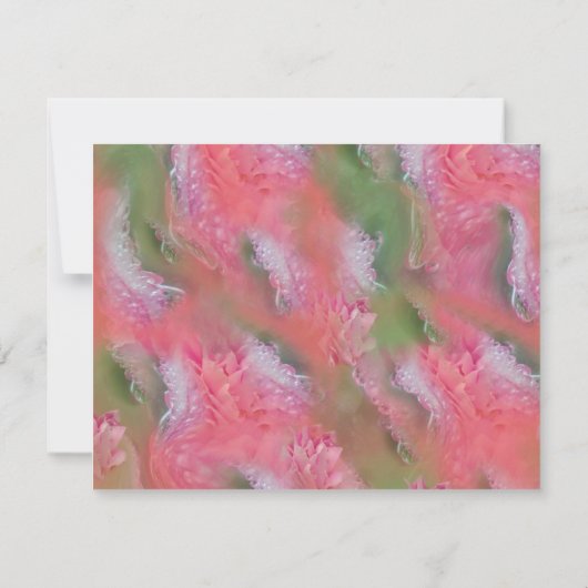 Koraal, gras en pony-roze bloei kaart (Achterkant)