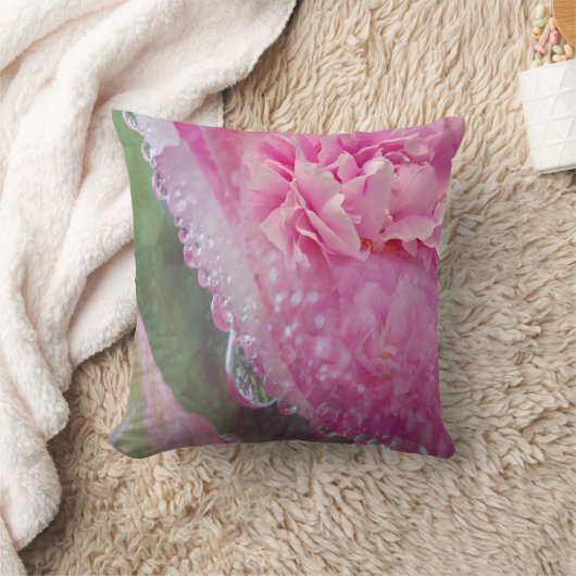 Koraal, gras en pony-roze bloei kussen (Deken)