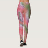 Koraal, gras en pony-roze bloei leggings (Achterkant)