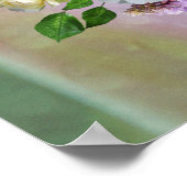 Koraal, gras en pony-roze bloei poster (Hoek)