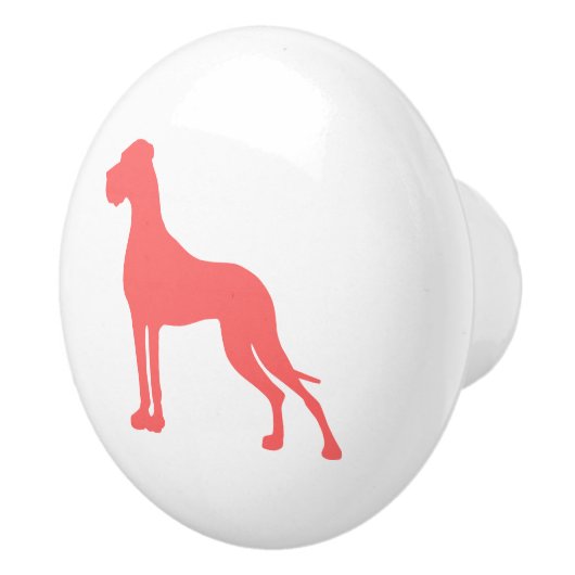 Koraal Great Dane Keramische Knop (Rechts)