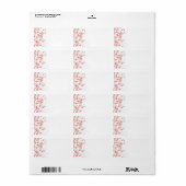 Koraal Grijs Abstract Bloemen Bruiloft Blank Adres Etiket (Full Sheet)