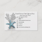 Koraal Grijs Blauw Zeester Eenvoudige Kust Visitekaartje (Voorkant)