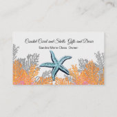 Koraal Grijs Blauwgroen Zeester Eenvoudige Kust Visitekaartje (Achterkant)