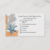 Koraal Grijs Blauwgroen Zeester Eenvoudige Kust Visitekaartje (Voorkant)