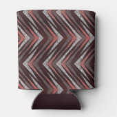 Koraal, grijs, bruin zigzagpatroon. blikjeskoeler (Achterkant)