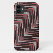 Koraal, grijs, bruin zigzagpatroon. Case-Mate iPhone case (Achterkant)