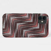 Koraal, grijs, bruin zigzagpatroon. Case-Mate iPhone case (Achterkant (horizontaal))