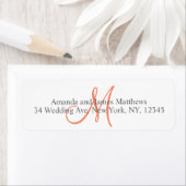 Koraal Grijs Monogram voor Bruiloften Etiket (Insitu)