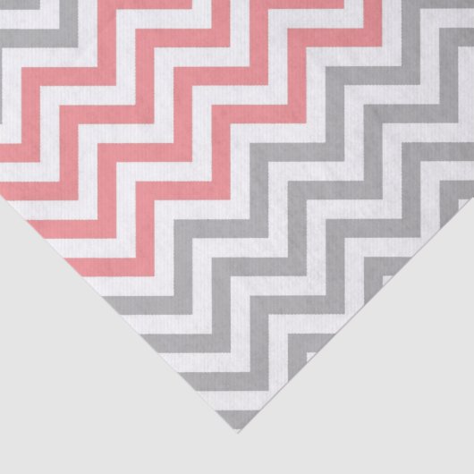 Koraal Grijs Wit Chevron Tissuepapier (Detail)