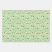 Koraal, groen en wit inpakpapier vel (Voorkant)