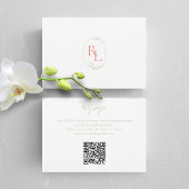 Koraal Groen Wit Bloemen Monogram QR Bruiloft RSVP