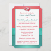 Koraal, Groene Bloemen Aangesloten Harten FOTO Uit Kaart (Achterkant)