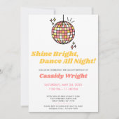 Koraal Groovy Disco Verjaardag Kaart (Voorkant)