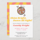 Koraal Groovy Disco Verjaardag Kaart (Voorkant / Achterkant)