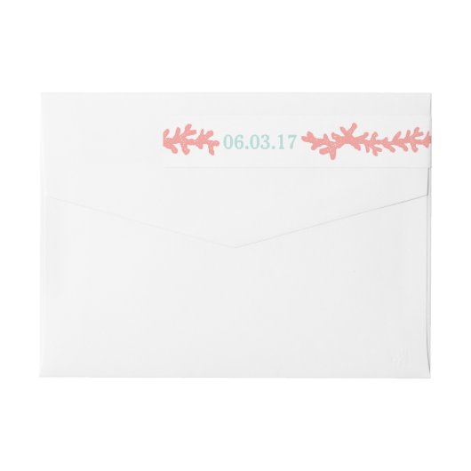 Koraal Hart Aqua Beach Bruiloft (Achterkant)