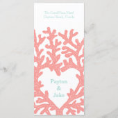 Koraal Hart Aqua Beach Trouwprogramma Programmakaart (Achterkant)