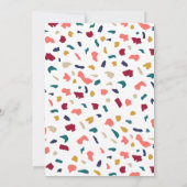 Koraal helder marmeren mozaïek terrazzo bruiloft kaart (Achterkant)