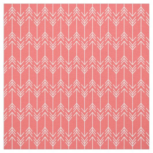 Koraal Herringbone Pijlen Stof (Swatch)