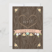 Koraal Hoefijzer Hart Westerne bruiloft Kaart (Achterkant)