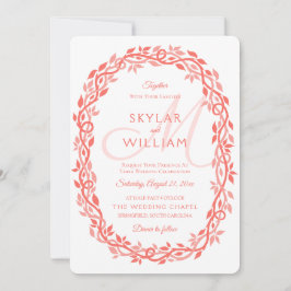 Koraal Houten Bruiloft Levende Koraal Krans Chic Kaart