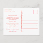 Koraal Houtig Huwelijk Save The Date Jouw Foto Uitnodiging Briefkaart (Achterkant)