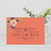 Koraal Huwelijk Save The Date (Staand voorkant)