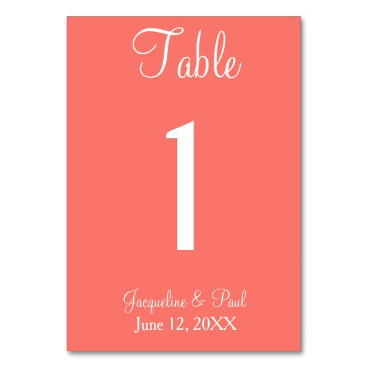 Koraal Huwelijk Tafel Nr. Kaarten (Achterkant)