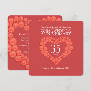 Koraal huwelijksjubileum 35 jaar feest uitnodiging